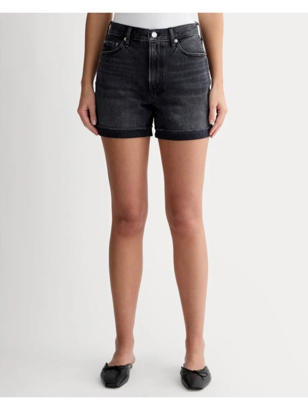 Everlane The Cheeky Jean Shorts in Vintage Black 33 New Womens Denim